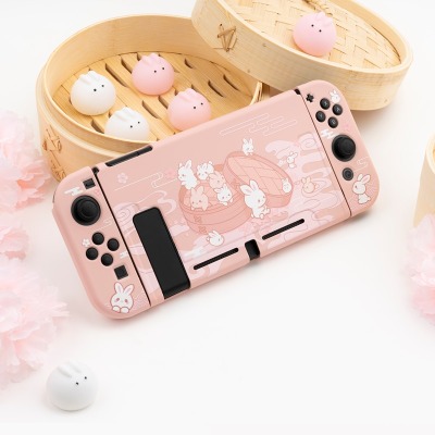 Case Steamed Bread Rabbit Cartoon Dessert Soft Cover Back Girp Shell For Nintend Switch