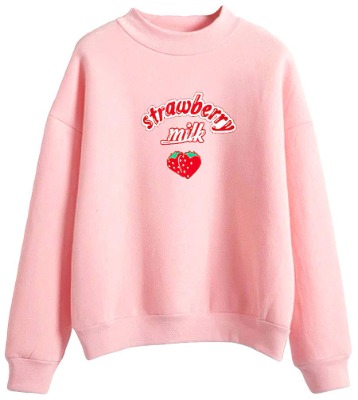 Famigani Women's Harajuku Pastel Kawaii Strawberry Sweatshirt Kpop Pullover