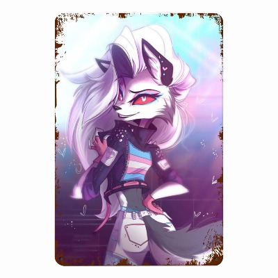 Bonnie D Erhart Helluva Boss Tin Signs Metal Sign Poster Iron Painting Indoor Outdoor Bar Coffee Home Kitchen Retro Wall Decor 8'' x 12'', White