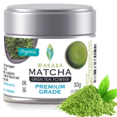 WAKABA Organic Matcha Green Tea Powder [Premium ceremonial grade 30g] | Produced by Matcha Cafe WAKABA (DE-ÖKO-013)| For the traditional Japanese tea ceremony | Ideal for drinking, for cakes, smoothies, iced tea and in milk