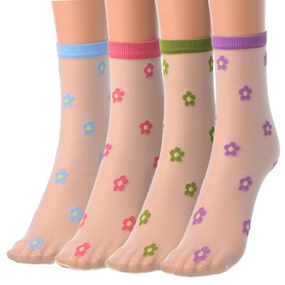 Sheer Floral Socks