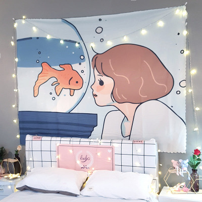 “Alone Girl” Series Square Wall Tapestry
