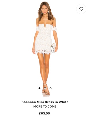 Shannan mini dress in white 