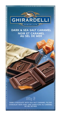 Ghirardelli Sea Salt and Caramel Dark Chocolate Caramel Bar, 100 Grams