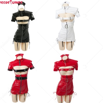 Women Sexy Nurse Lace-up Dress Lingerie Costume Outfit With Belt And Face Face Covering Cosplay Costume Outfit - Cosplay Costumes - AliExpress
