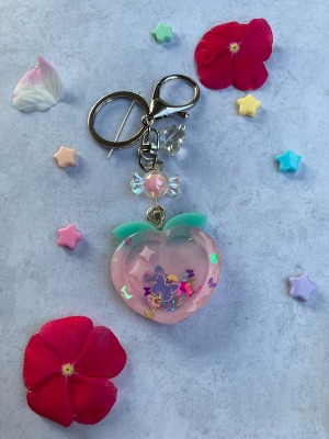 Peach Keychain | Etsy
