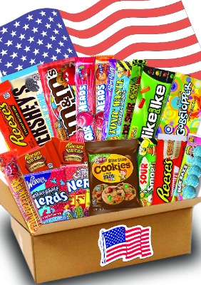 JUMBO USA Süßigkeiten Box - USA Import - 21 verschiedene Leckereien - Perfekte Geschenkidee - Box voller TOP Bestseller - 21-teilige Box - USA Sweets