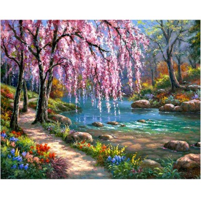 DIY Full Diamond Painting with Square Drills Paint with Diamonds Kits 5D Diamond Art for Wall Decor Diamond Art Canvas Beautiful Scenery
