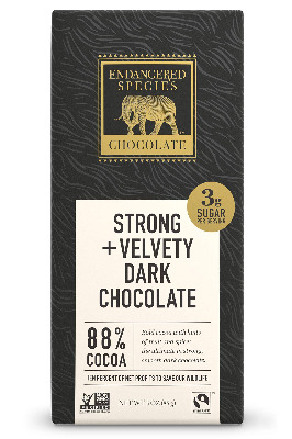 Endangered Species Chocolate Extreme Dark Chocolate Bar, 3 Ounce - 12 per case.