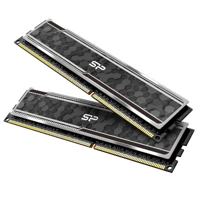Silicon Power Gaming Series DDR4 RAM 32GB (16GBx2) 3200MHz (PC4 25600) 288-pin CL16 1.35V UDIMM Desktop Memory Module with Heatsink Grey SP032GXLZU320BDAJ7