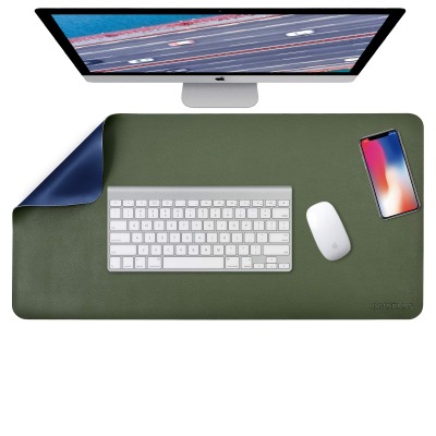 Mouse Mat, Mouse Pad Large, Desk Mat, XL Desk Pads Dual-Sided Dark Blue/Dark Green, 40cm x 80cm+ 20cm x 28cm PU Leather Mousepad 2 Pack, Mouse Pad for Laptop, Home Office Table Protector Blotter Gifts
