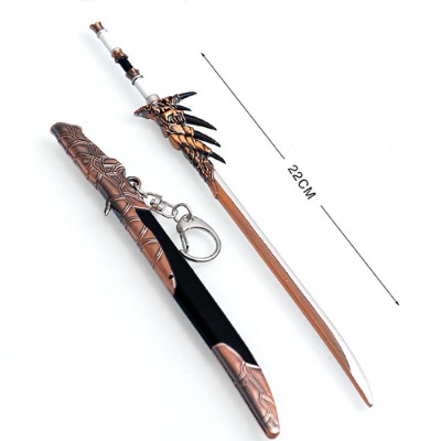 Collection Monster Hunter World Iceborne Metal Monster Rathalos Metal Model Action Figure Arts Toys Keychain Party Gift (Bronze)