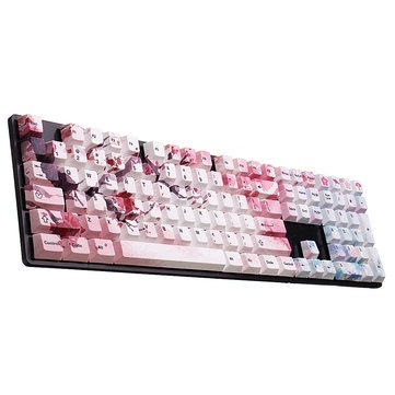 127 Keys Cherry Blossom Keycap Set OEM Profile PBT Five-sided Sublimation Keycaps for Mechanical Keyboard