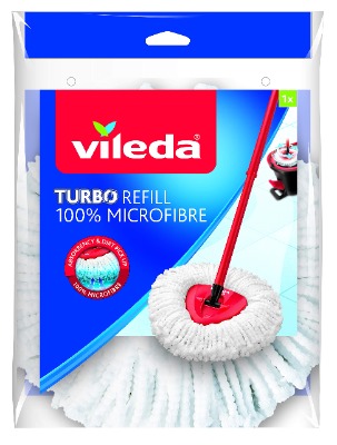 Vileda Recharge Classique pour Turbo et Easy Wring  Clean, Microfibres, Blanche
