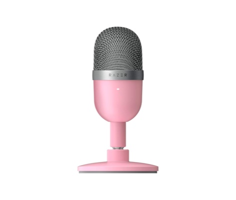 Razer Seiren Mini USB Streaming Microphone: Precise Supercardioid Pickup Pattern - Professional Recording Quality - Ultra-Compact Build - Heavy-Duty Tilting Stand - Shock Resistant - Quartz Pink