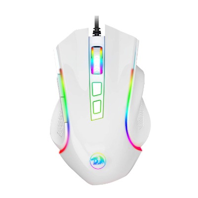 Redragon M602 RGB Wired Gaming Mouse RGB Spectrum Backlit Ergonomic Mouse Griffin Programmable with 7 Backlight Modes up to 7200 DPI for Windows PC Gamers (White)