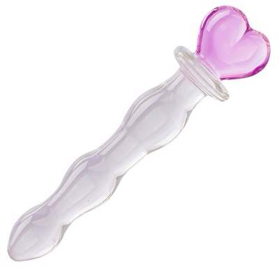 Glass Heart Anal Dildo