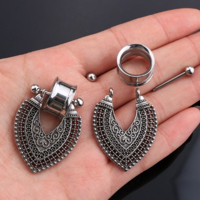 2pcs Gauge & Plug Earring/dangle Gauge/plug and Tunnel/gauge | Etsy