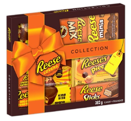 Reese's Lovers Chocolate Peanut Butter Assorted Candy Gift Box, Christmas Candy to Share, Pack of 7 (Packaging of Inner Items May Vary)