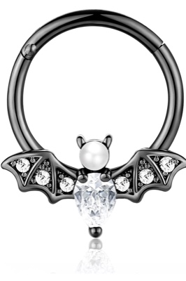 Amazon.com: 16G Septum Ring for Women Men 316L Surgical Stainless Steel Nipple Rings Cute Bat Halloween Nose Ring Seamless Hinged Segment Clicker CZ Daith Earrings Rook Helix Tragus Cartilage Piercing Jewelry : Clothing, Shoes & Jewelry