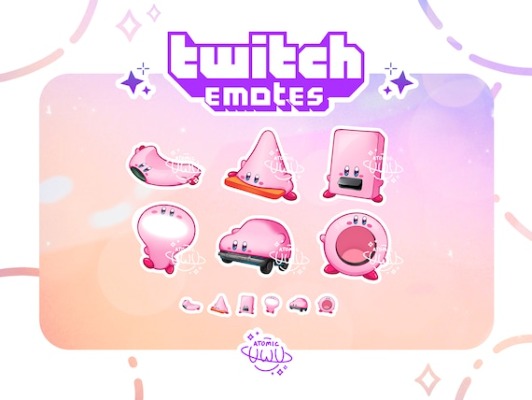 Kirby MOUTHFUL MODE Twitch & Discord Emote / Badge | Etsy