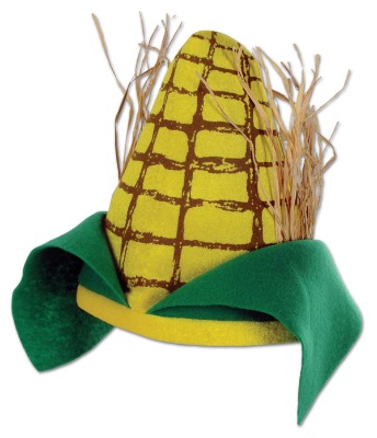 Beistle 60674 Plush Corn Cob Hat, multicolor, adult