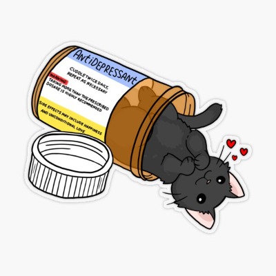 kitty antidepressant love medicine Sticker by sivelobanova