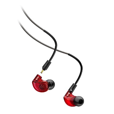 MEE audio M6 PRO Musicians’ In-Ear Monitors with Detachable Cables; Universal-Fit and Noise-Isolating (2nd Generation) (Red)