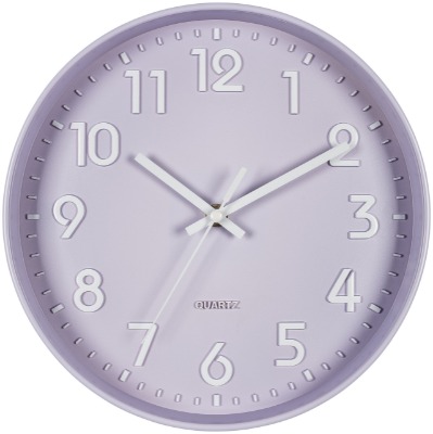 Bernhard Products Purple Wall Clock 10 Inch, Silent Non-Ticking, Quality Quartz 3D Numbers Battery Operated Round Pretty Clock for Kitchen/Office/Kids Bedroom/Baby Nursery Room