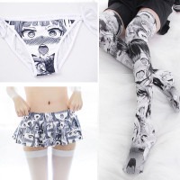 Anime Ahegao Ahe Sexy Thigh High Sock Caricature Cartoon Stocking Leggings Skirt Tshirt Pantie Cosplay Costumes Accessories | Wish