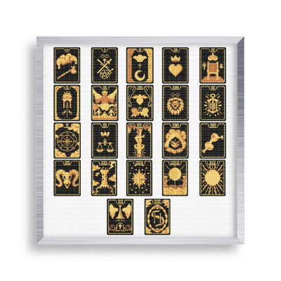 22 Tiny Cross Stitch Tarot Card Set  Mini Golden Tarot Card | Etsy Canada