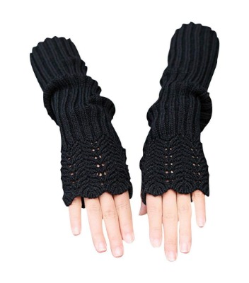 Novawo® Women's Scale Design Winter Warm Knitted Long Arm Warmers Gloves