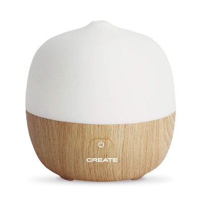 IKOHS Aroma Studio Aroma-diffuser en luchtbevochtiger, emitterende koude damp, met hydraterende en aromatherapie-eigenschappen, 7 programmeerbare led-lichtkleuren (natuurlijk hout))