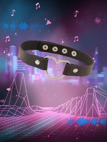ROMWE Cyber Luvr Heart Decor Choker