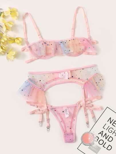 Star Ruffle Lingerie Set