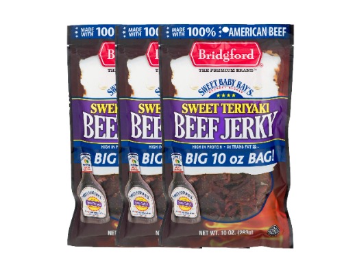Bridgford Sweet Baby Ray's Original Beef Jerky, 10 Oz, Pack of 3