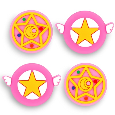 Owngen Cute Thumb Grip Caps for Nintendo Switch / Lite / OLED, Kawaii Magic Moon Joy-Stick Button Stick Cover 3D Analog Ergonomic Cap for NS Controller Joy-Cons (Magic)