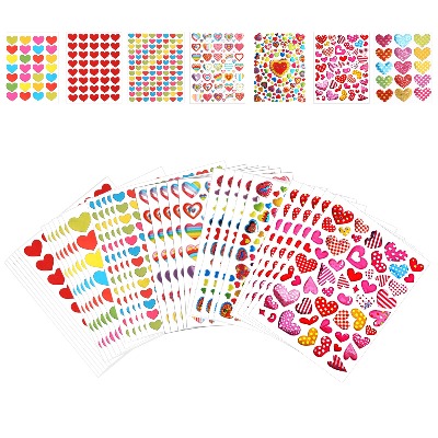 SAVITA 70 Sheet Valentine's Day Heart Stickers, Colorful Small Heart Scrapbook Stickers Love Sticker for Valentines, Anniversary, Wedding, DIY Embellishment (7 Styles)