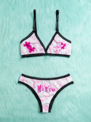 ROMWE Anime Conjunto de cuecas padrão de desenho animado