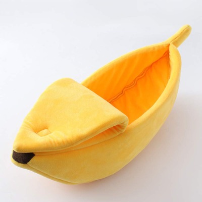 Stylish Banana Pet Bed for Cats and Dogs House Warmer Soft Pet Bed Cotton Sleeping Bag Indoor Pet Supplies(L)