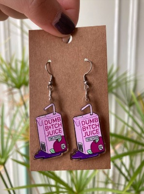 Dumb Btch Juice Earrings  Lesbian Earrings  Funny Earrings | Etsy