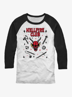 Stranger Things Textbook Hellfire Club Raglan | BoxLunch