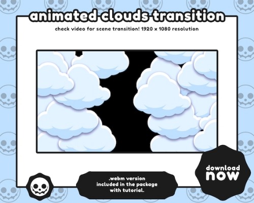 Animated Cute Clouds Scene Transition for Twitch / Pastel / | Etsy