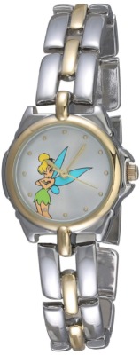 Disney Women's Tinkerbell Silver Sunray Dial Two-Tone Bracelet Watch