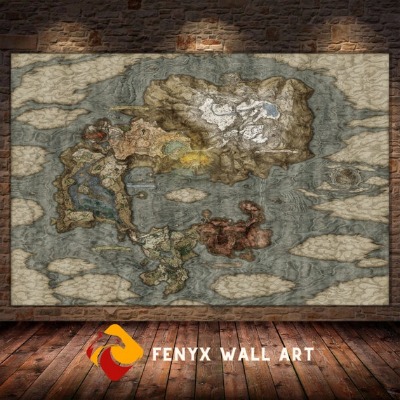 Elden Ring World Map Canvas Print the Lands Between Wall Art | Etsy