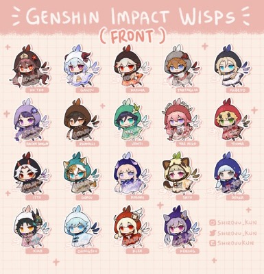 Genshin Impact Wisps Keychain Double-sided Acrylic Charm | Etsy