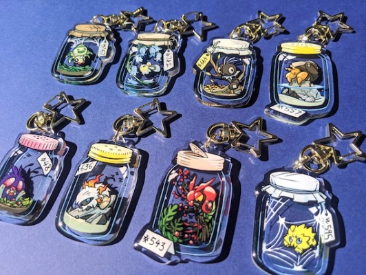 POKEBUGS Acrylic Charms: Venonat Larvesta Cutiefly | Etsy Canada