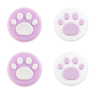 BelugaDesign Paw Thumb Grip Caps | Compatible with Nintendo Switch Standard Lite OLED | Cute Kawaii Animal Joystick Cap, Soft Silicone Cover for Controller | Pack of 4 (Purple)