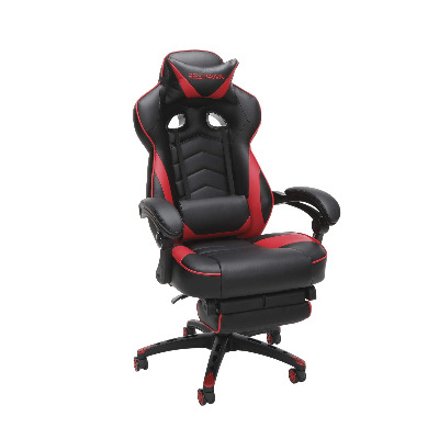 RESPAWN RSP-110 Racing Style Gaming, Reclining Ergonomic Chair with Footrest, Red