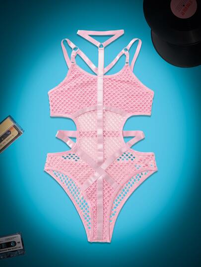 Cyber Luvr Cut Out Teddy Bodysuit